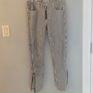 Textile by Elizabeth and James stripped zip jeans